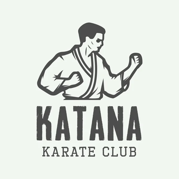 Vintage karate or martial arts logo, emblem, badge, label — Stock Illustration Vintage karate or martial arts logo, emblem, badge, label Stock Illustration