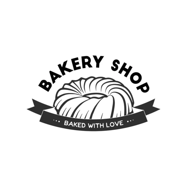 Vintage Style Bakery Shop Simple Label Badge Emblem Logo Template — Stock Vector