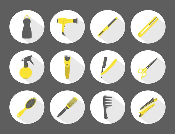 Ensemble d'icônes vectorielles de coiffeur — Image vectorielle