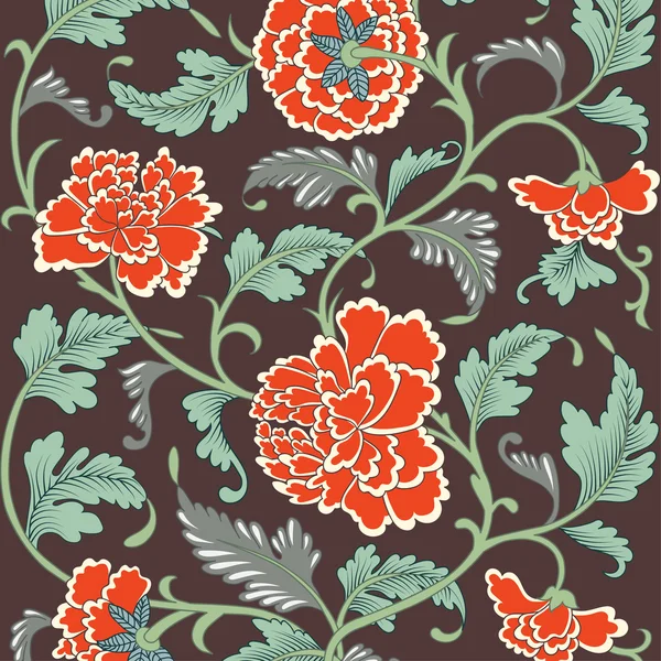 Padrão floral antigo colorido ornamental — Vetor de Stock
