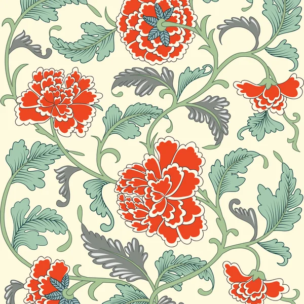 Padrão floral antigo colorido ornamental — Vetor de Stock