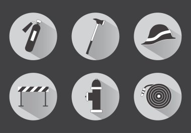 Düz ateş siyah beyaz gölgeler ile ayarla