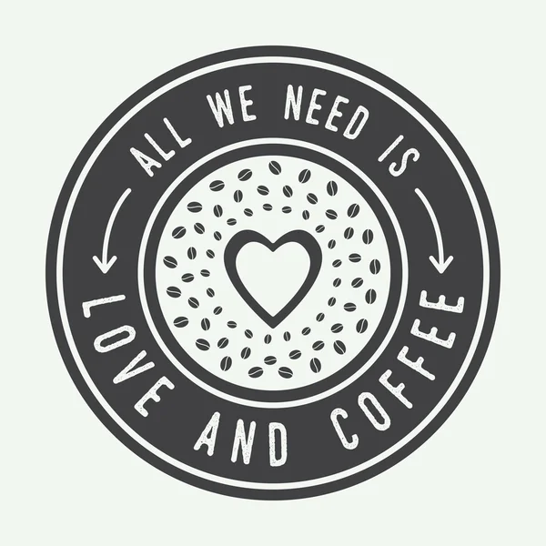 Vintage kahve logosu, etiket veya ilham alıntı ile 