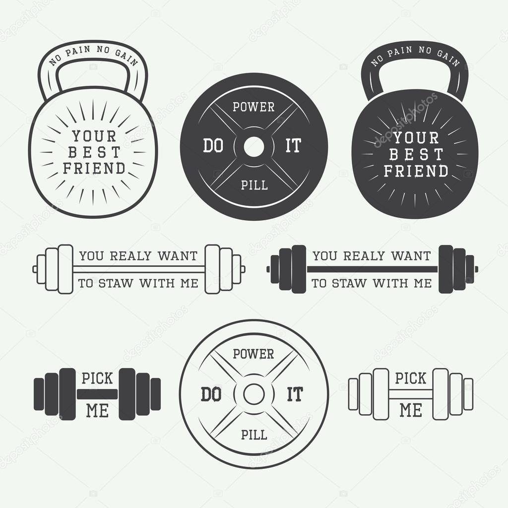 Set of motivation vector logos, labels and slogans