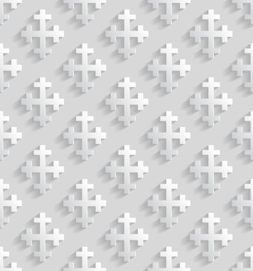 Beyaz seamless modeli ile haçlar. Vektör çizim