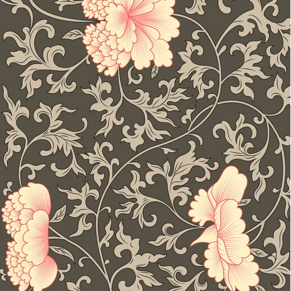 中国スタイルの花背景。ベクトルのイラストレーター — ストックベクタ