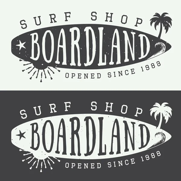 Set of surfing logos, labels, badges and elements in vintage style. Vector illustration — Stock Vector