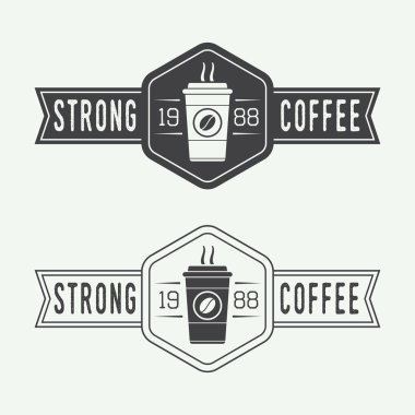 Vintage kahve logolar, etiketleri ve Amblemler