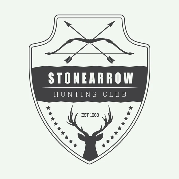 Vintage hunting label, logo, badge and design elements — ストックベクタ