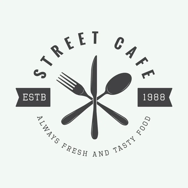 Logotipo, insignia o emblema del restaurante Vintage . — Vector de stock