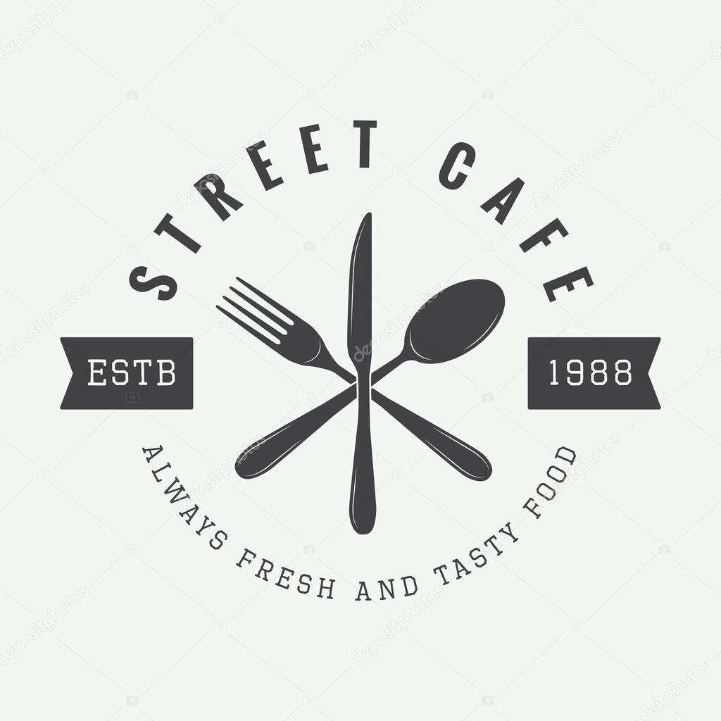 Vintage restaurant logo, badge or emblem.