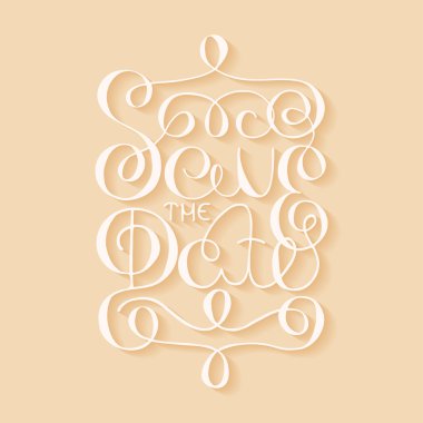 Card with handdrawn typography design element on beige background