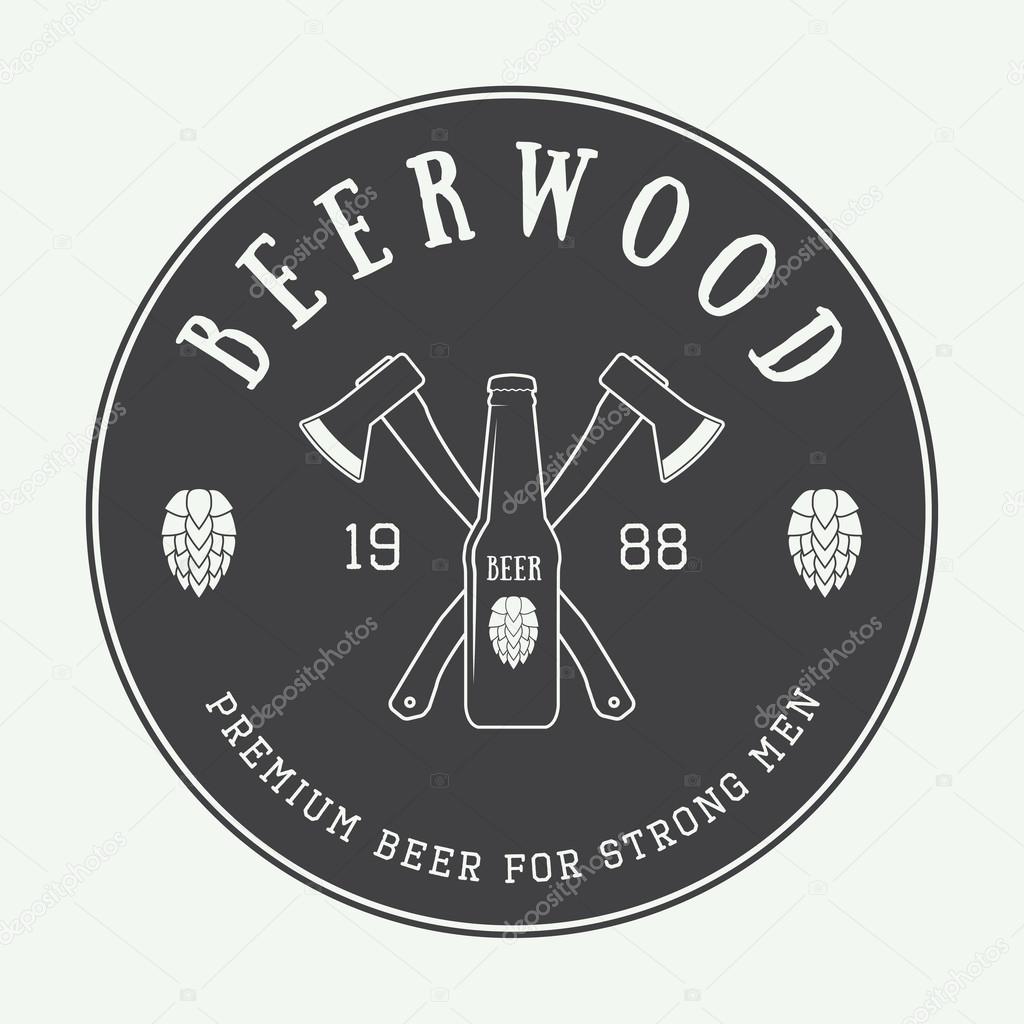 Vintage beer logo, label or badge. Vector illustration