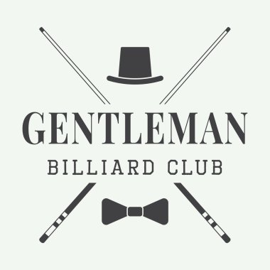Vintage billiard label, emblem or logo.