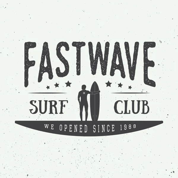 Surfing logo, label or badge. — Stock Vector