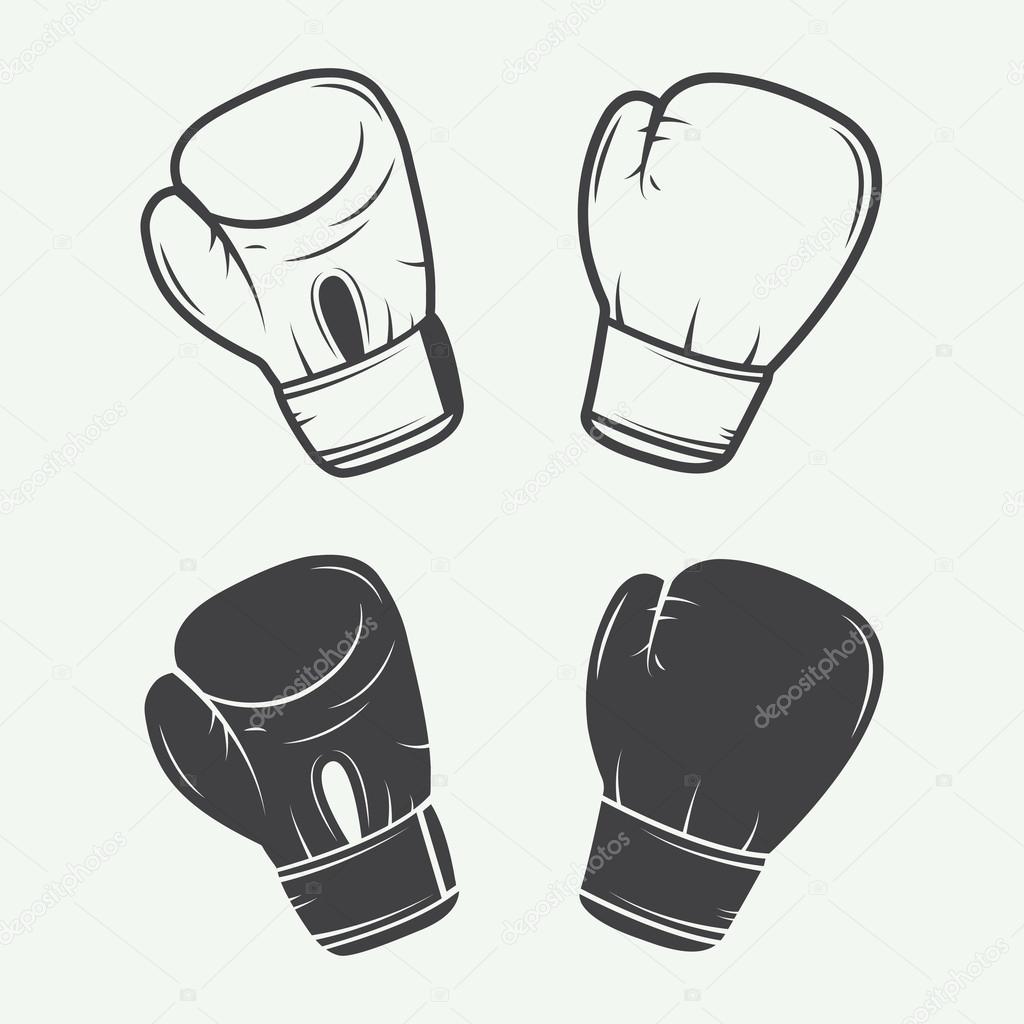 Boxing gloves in vintage style.