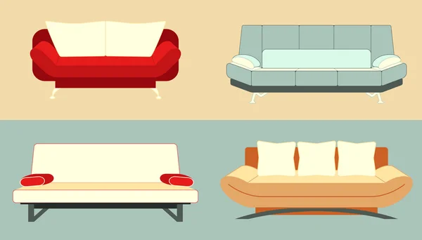 Set of sofas — Stock Vector