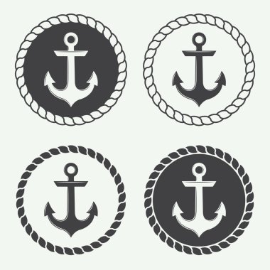 Set of anchors in vintage style. clipart