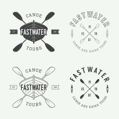 Küme vintage Eğer logo, etiketleri ve rozetleri rafting.