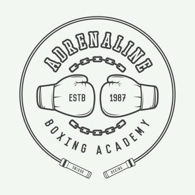 Boks ve dövüş sanatları logosu, rozet veya etiket vintage tarzı.