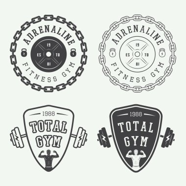Spor logoları, etiketleri ve rozetleri vintage tarzı