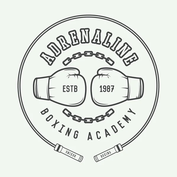 Logo, insigne ou étiquette de boxe et d'arts martiaux dans un style vintage . — Image vectorielle