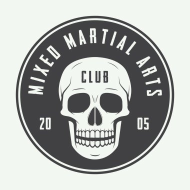 Vintage karışık dövüş sanatları logosu, rozet veya Amblemler.