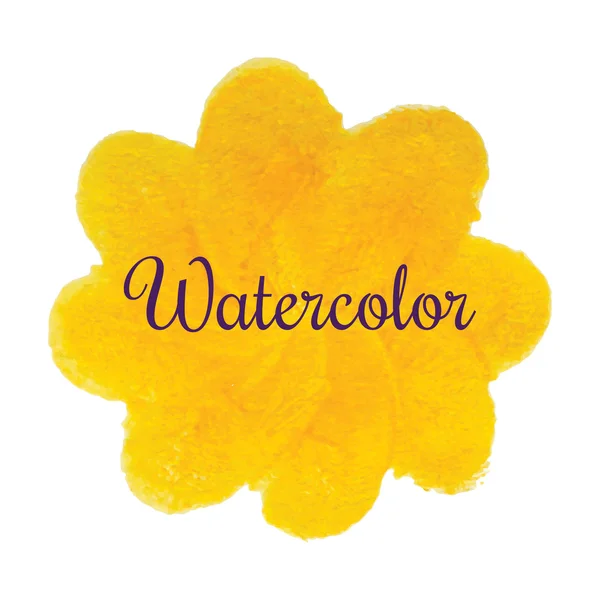 Yellow flower watercolor hand drawn texture — Stock Vector