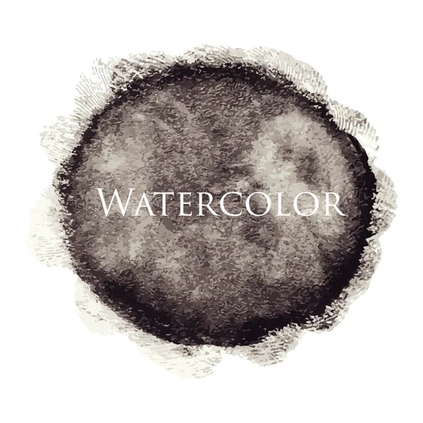 Acuarela abstracta negra textura dibujada a mano, aislada sobre fondo blanco — Vector de stock