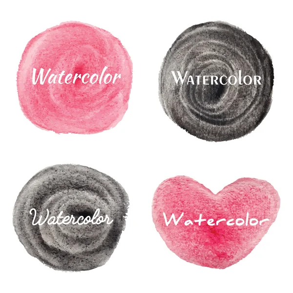 Set of watercolor hand drawn circles background — Stock Vector