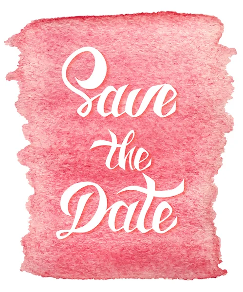 Save the Date card template with handdrawn unique typography — Stock Vector