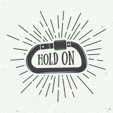 Vintage carabine sloganı ile dağcılık için. 