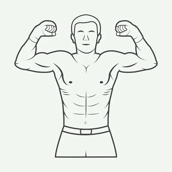 Логотип боксу та бойових мистецтв, значок або ярлик у вінтажному стилі . — стоковий вектор