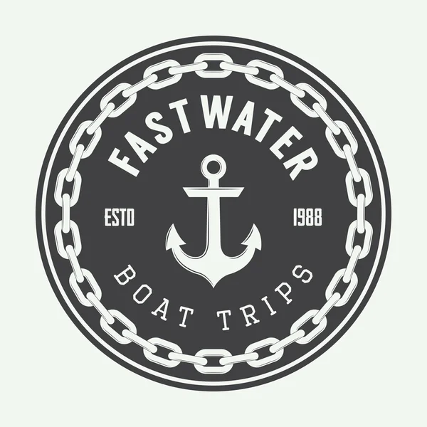 Vintage Donanma logosu, etiket veya rozeti. 