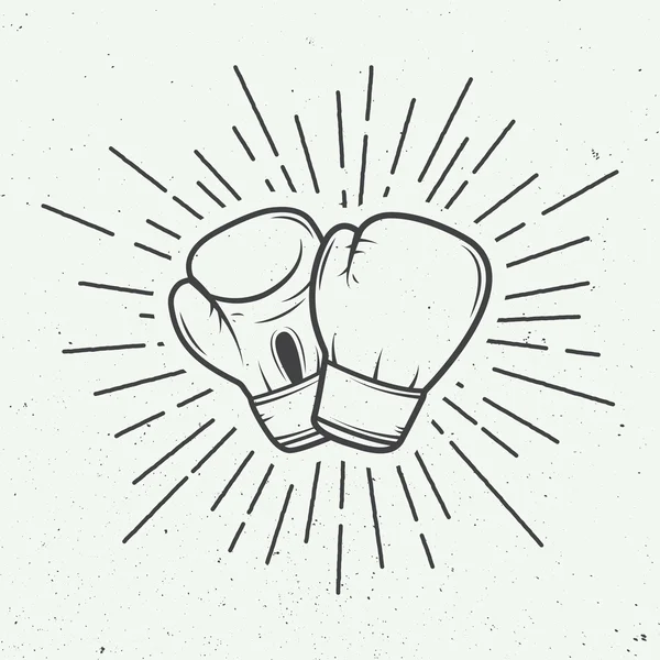Боксерские перчатки в винтажном стиле . — стоковый вектор