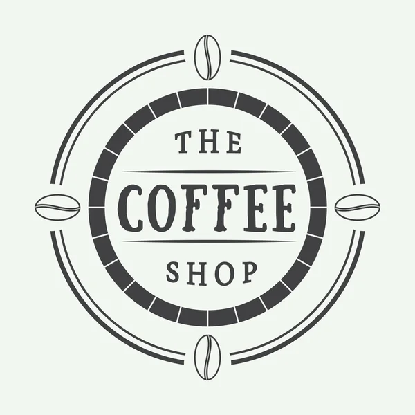Vintage kahve logosu, etiket veya amblem. — Stok Vektör