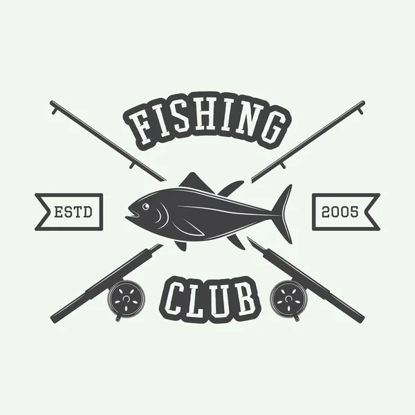 Étiquette de pêche vintage, bûche, badge . — Image vectorielle