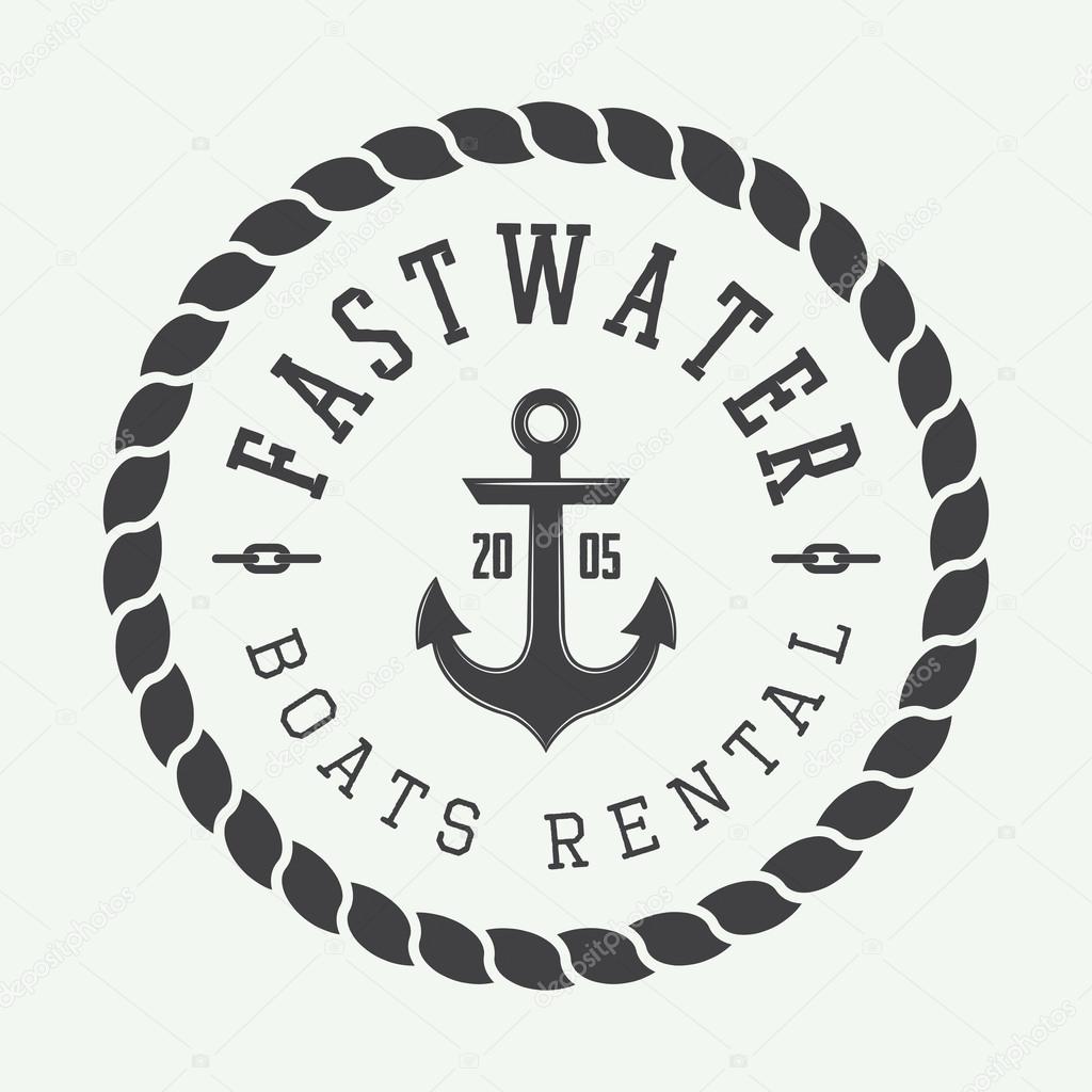 Set of vintage rafting or boat rental logo, labels and badges. Vector illustration
