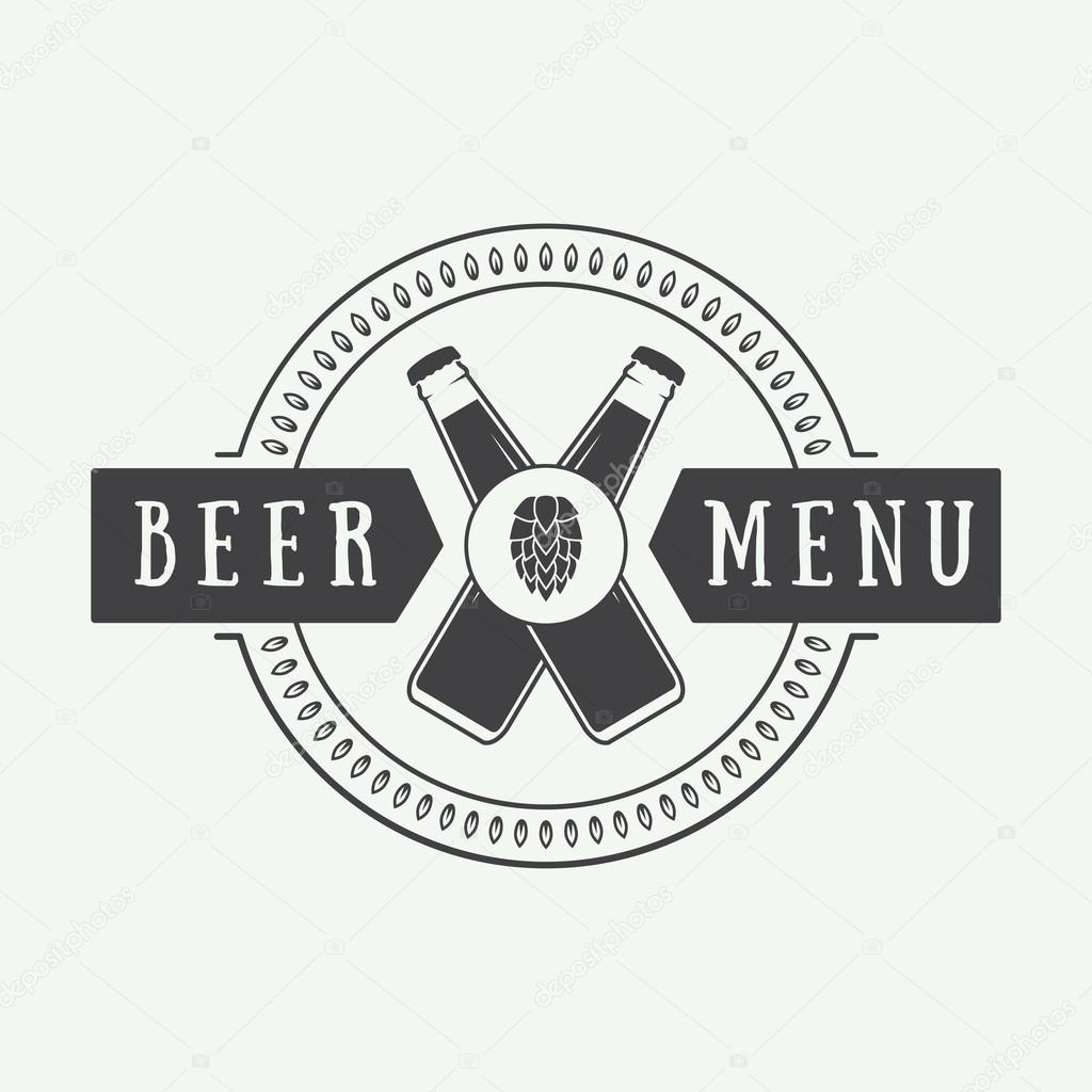 Beer logo in vintage style. 