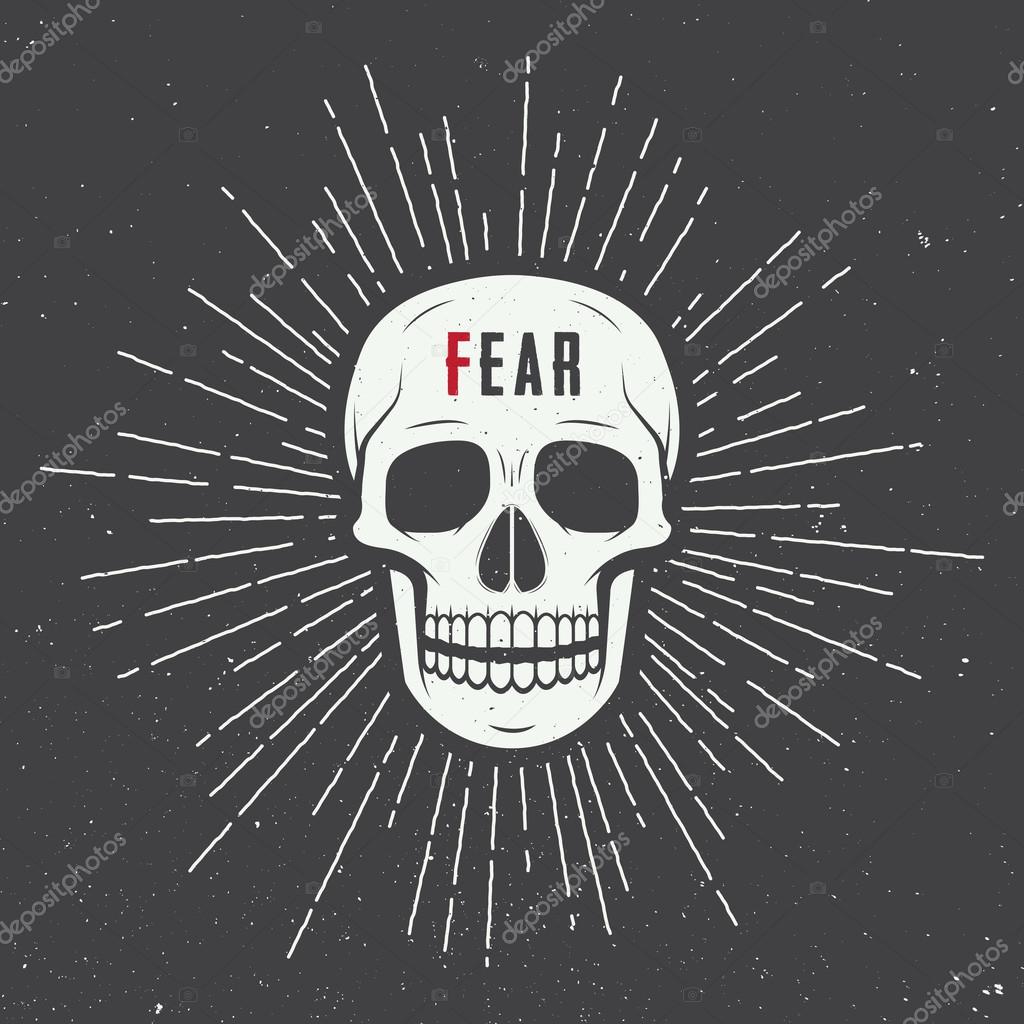 Vintage skull label, emblem and logo. Vector illustration