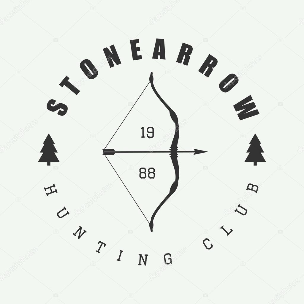Hunting logo in vintage style. Vector illustration.