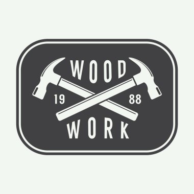 Vintage marangozluk etiket, amblem veya logolar