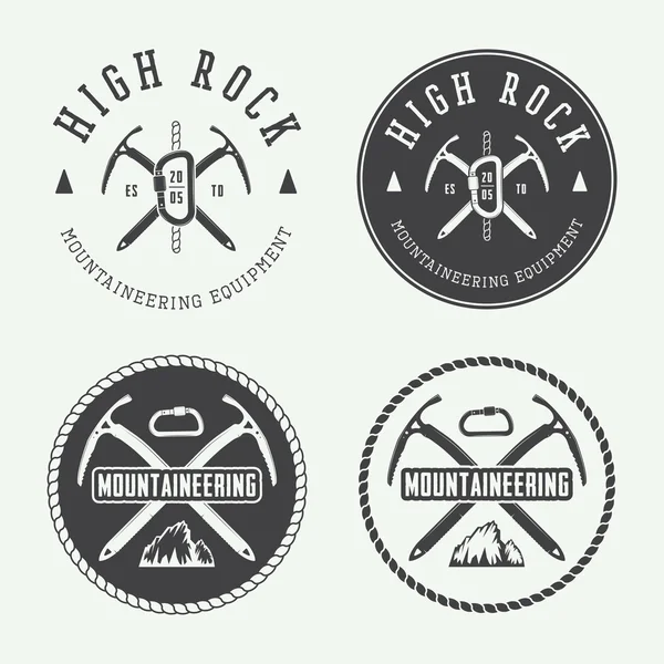 Logotipos de montanhismo vintage, emblemas, emblemas . —  Vetores de Stock
