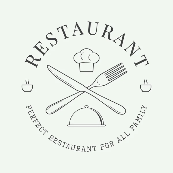 Vintage restaurant logo, badge or emblem. — Stock Vector