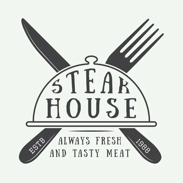 Logo, insigne ou emblème de restaurant vintage . — Image vectorielle