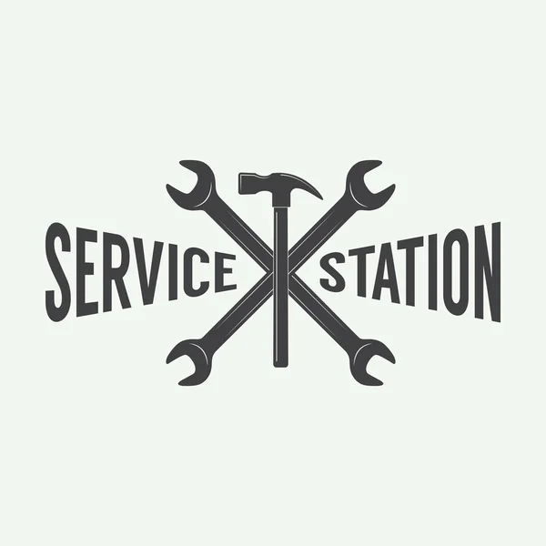 Vintage mechanic label, embleem en logo. — Stockvector