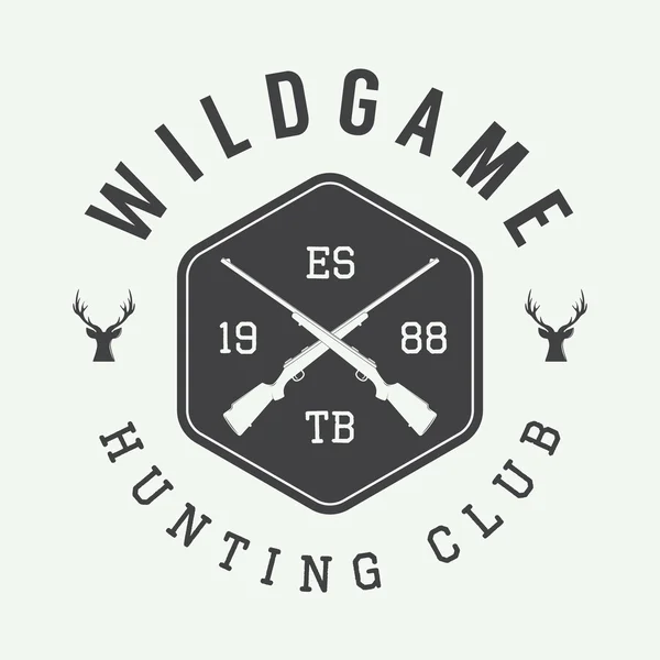 Étiquette, logo ou insigne de chasse vintage et éléments de design . — Image vectorielle