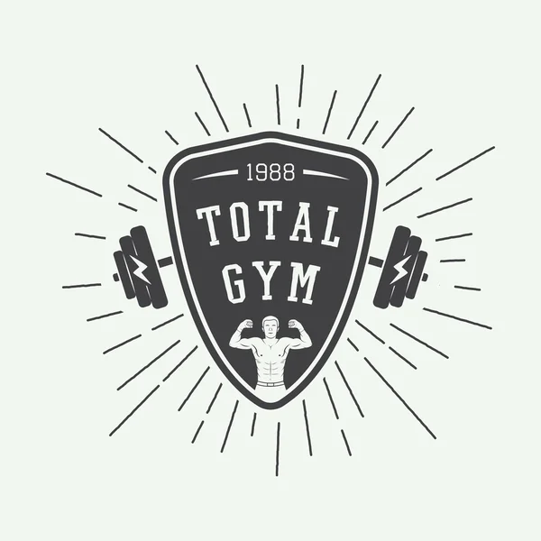 Gym logo in vintage style. — Stock Vector