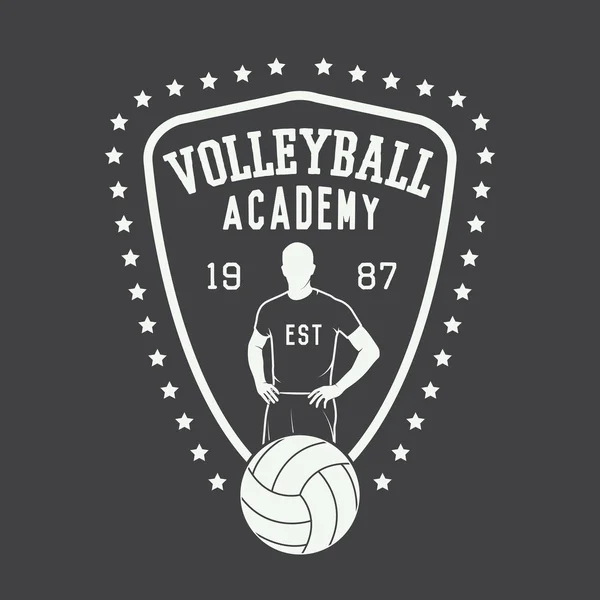 Etiqueta, emblema o logotipo de voleibol vintage . — Vector de stock