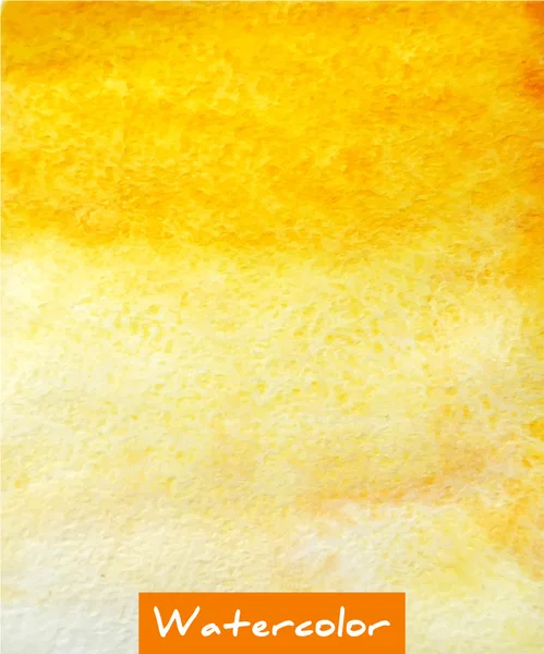 Amarillo abstracto acuarela mano dibujar fondo — Vector de stock